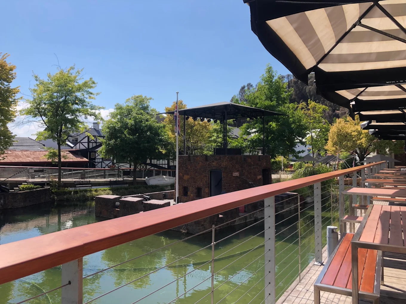 Waterfront deck by day